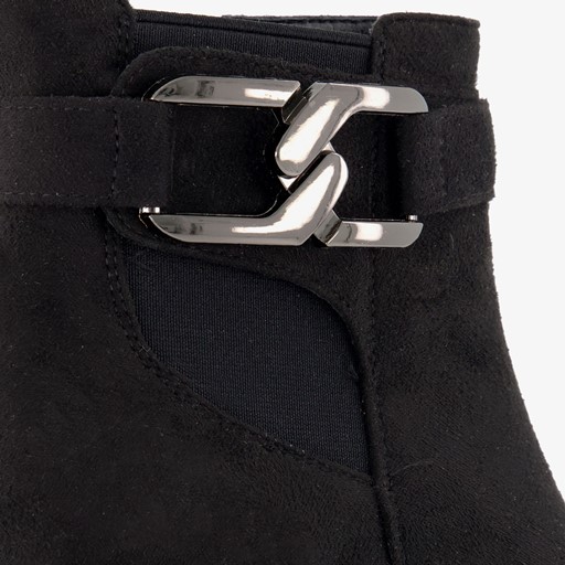 Dames enkellaarsjes met hak zwart