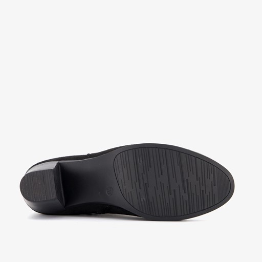 Dames enkellaarsjes met hak zwart