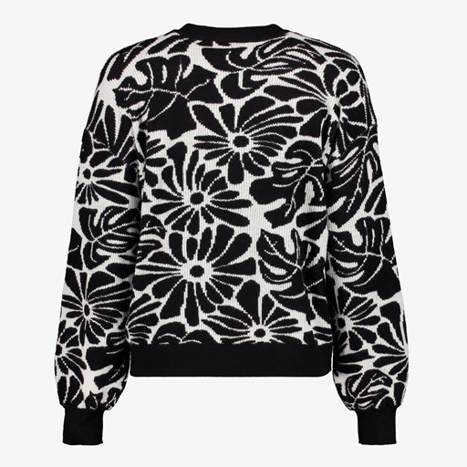 Gebreide dames trui met bloemenprint