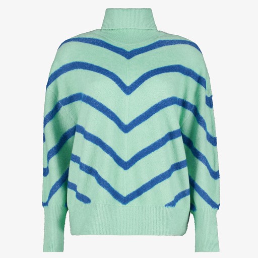 Dames trui met strepen blauw