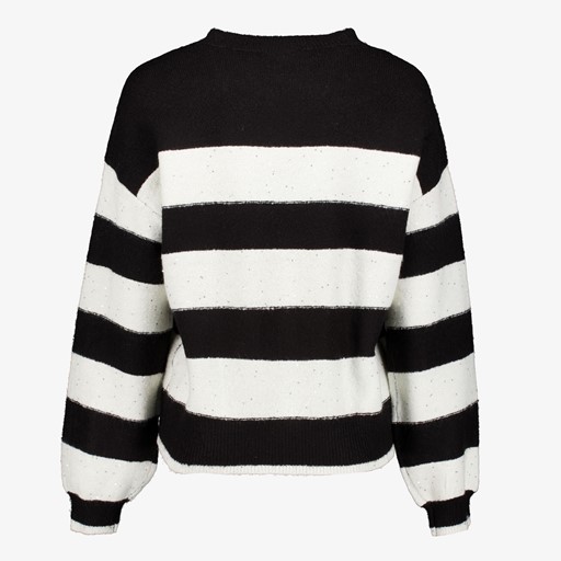 Gestreepte dames trui zwart wit