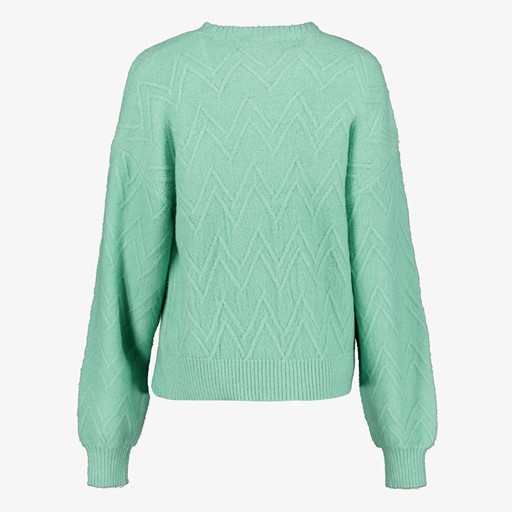 Gebreide dames trui mintgroen