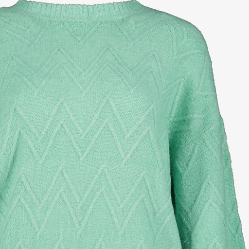 Gebreide dames trui mintgroen