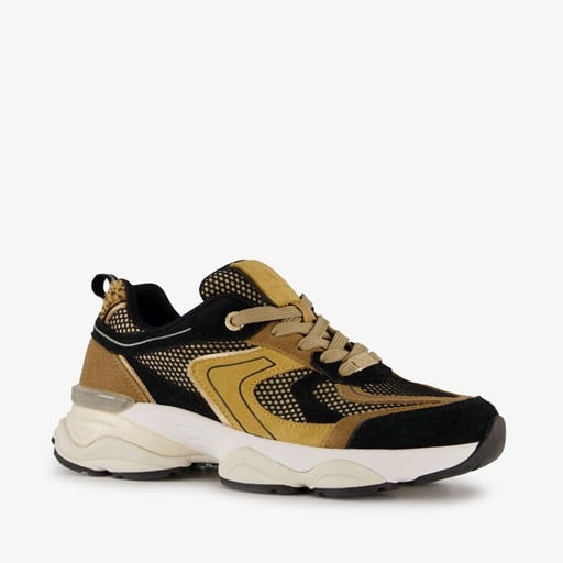 Leren dames dad sneakers bruin