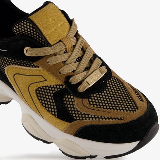 Leren dames dad sneakers bruin