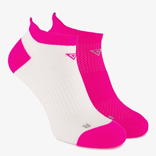 2 paar fitnesssokken wit roze