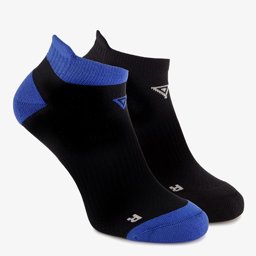 2 paar fitnesssokken zwart blauw