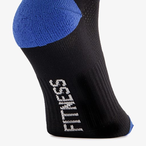 2 paar fitnesssokken zwart blauw