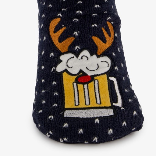 1 paar heren huissokken kerst met antislip