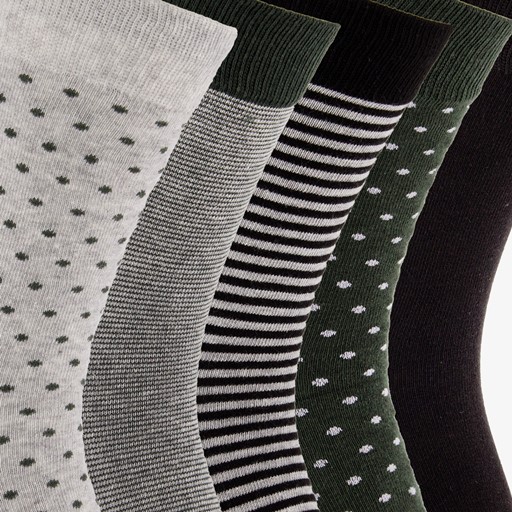 5 paar herensokken met print grijs