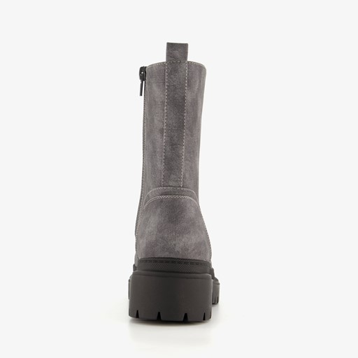 Dames veterboots grijs