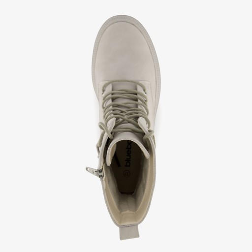 Dames veterboots lichtgrijs