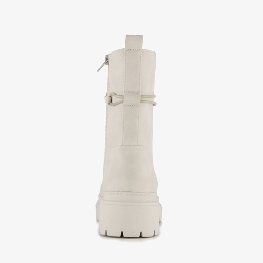 Dames veterboots lichtgrijs