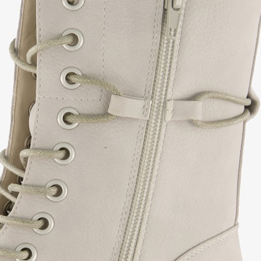 Dames veterboots lichtgrijs