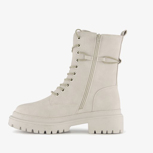 Dames veterboots lichtgrijs