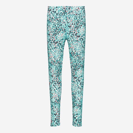 Meisjes sportlegging stippenprint blauw