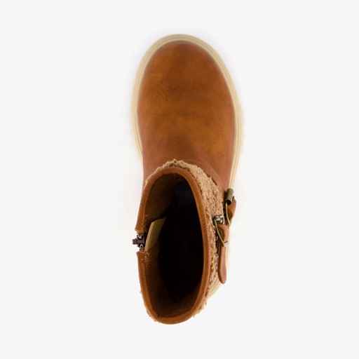 Meisjes teddy biker boots bruin