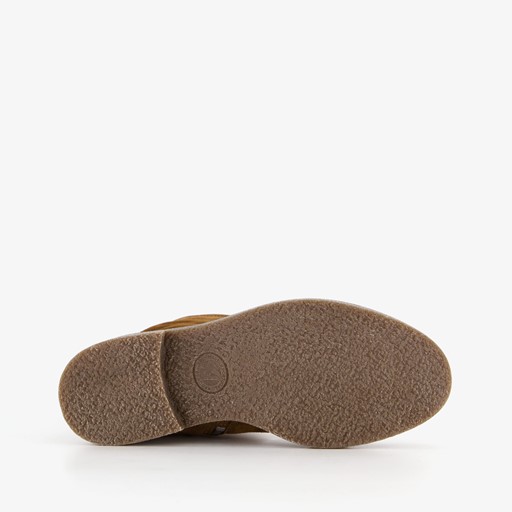 Suède dames enkellaarzen cognac