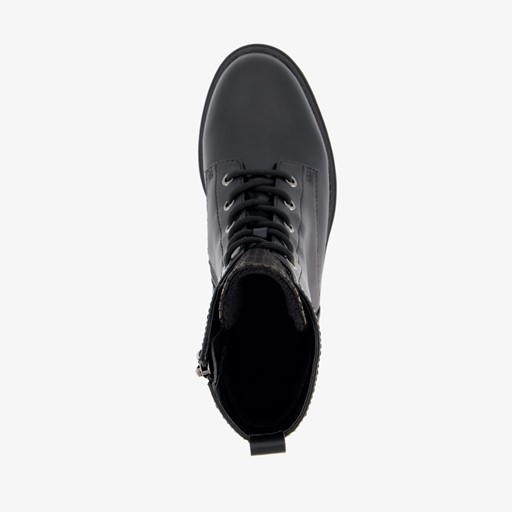 Dames veterboots zwart goud