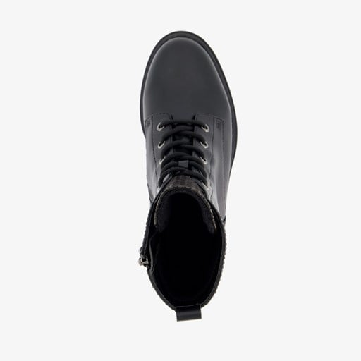 Dames veterboots zwart goud