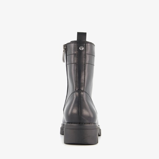 Dames veterboots zwart goud
