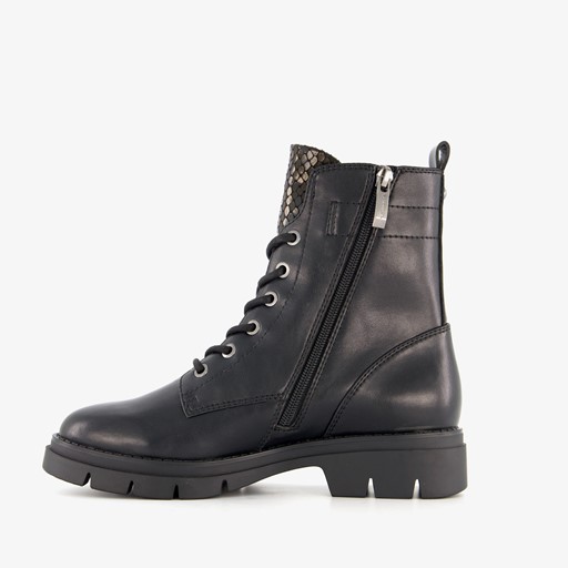 Dames veterboots zwart goud