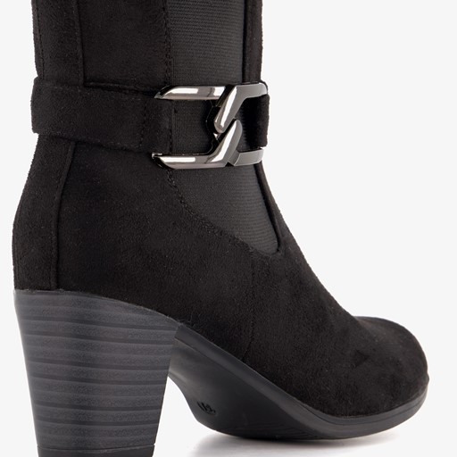 Hoge dames laarzen met hak zwart