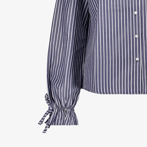 Dames blouse gestreept donkerblauw wit