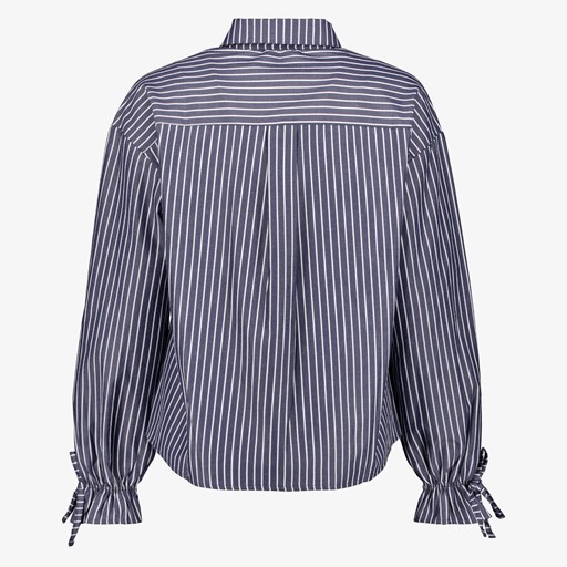 Dames blouse gestreept donkerblauw wit