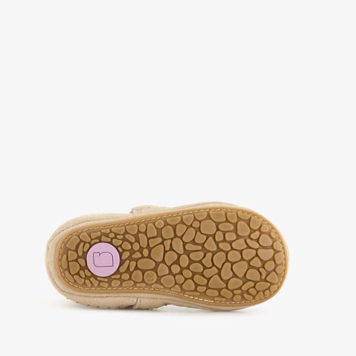Leren meisjes babyschoenen beige