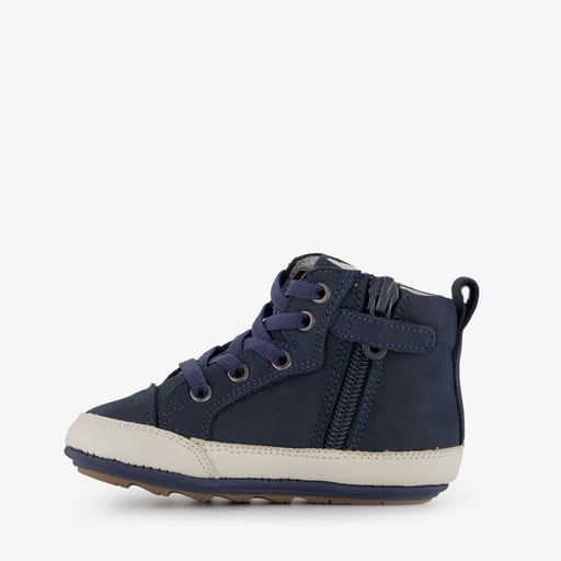 Leren jongens babyschoenen blauw