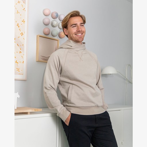 Heren hoodie beige