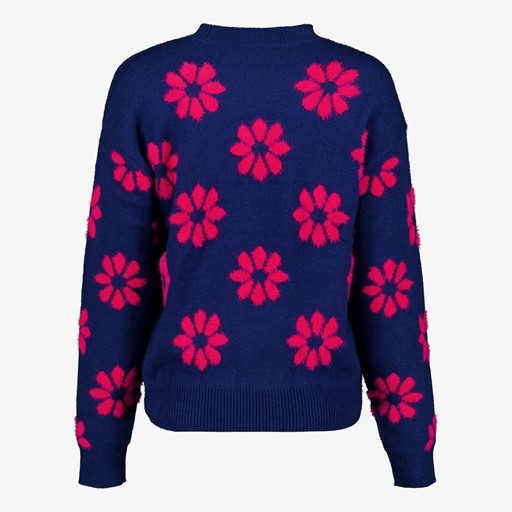 Gebreide dames trui blauw