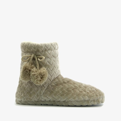 Hoge dames sloffen beige