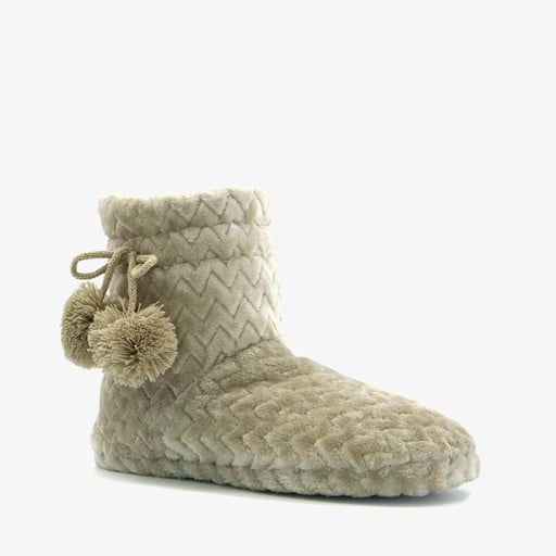 Hoge dames sloffen beige