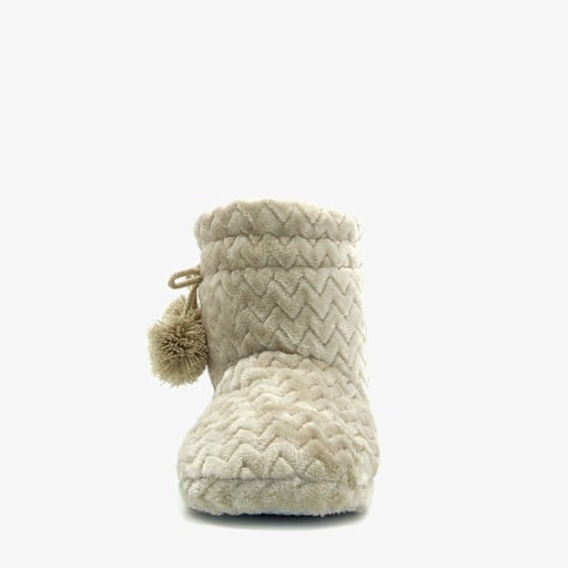 Hoge dames sloffen beige