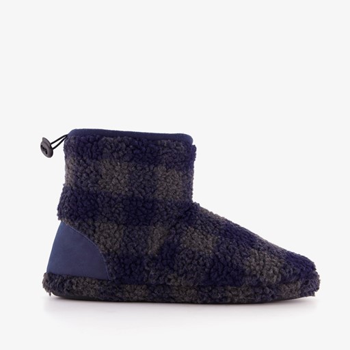 Teddy heren pantoffels blauw