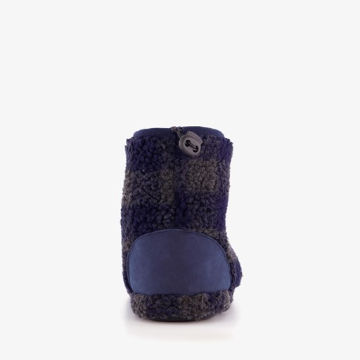 Teddy heren pantoffels blauw