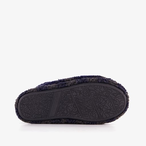 Teddy heren pantoffels blauw