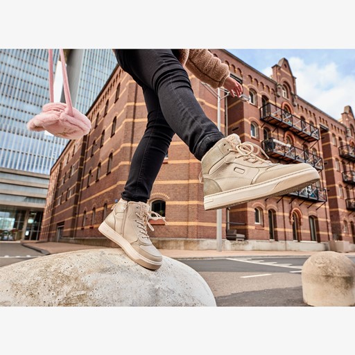 Hoge meisjes sneakers goud