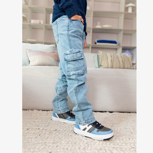 Hoge jongens sneakers blauw zwart