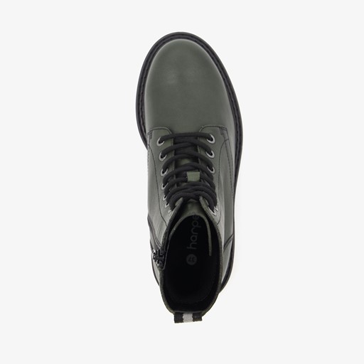 Leren dames veterboots groen