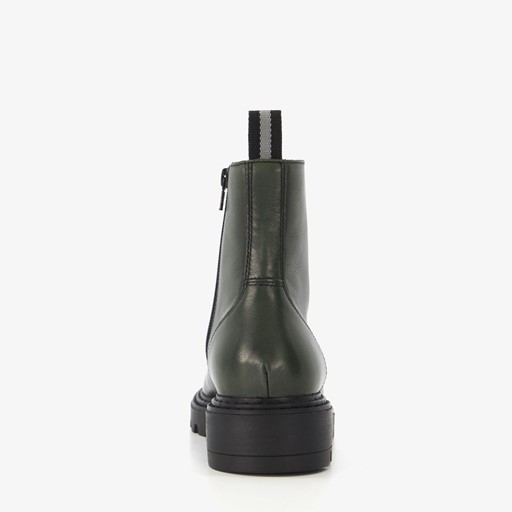 Leren dames veterboots groen