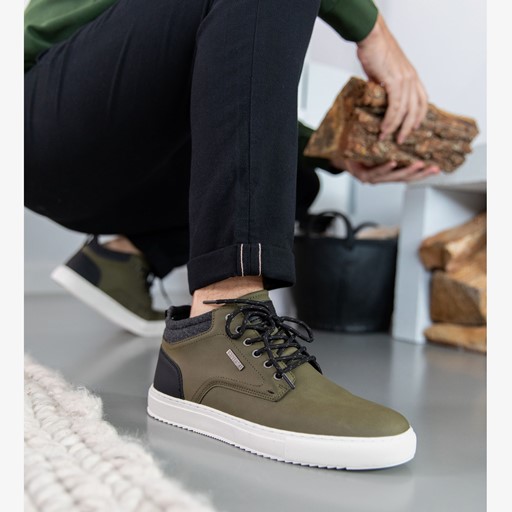 Hoge here sneakers donkergroen