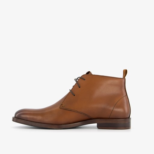 Hoge leren heren veterschoenen cognac