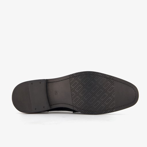 Leren heren veterschoenen zwart dessin