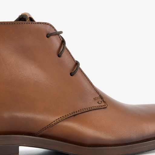 Hoge leren heren veterschoenen cognac