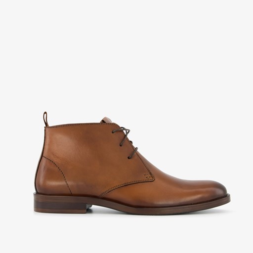 Hoge leren heren veterschoenen cognac