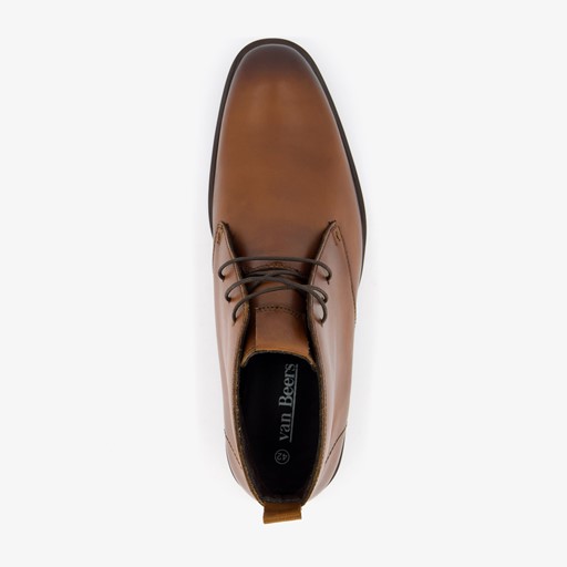 Hoge leren heren veterschoenen cognac