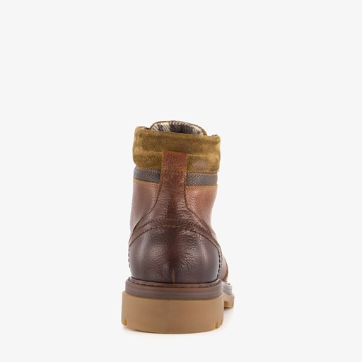 Leren heren veterboots bruin